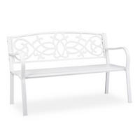 GARTENBANK - Weiß, Metall (124.5/78/58cm) - Relaxdays