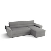 ECKSOFA L REBI L2 Poso 110 Rechts mit Schlaffunktion, Hellgrau, L-Form - Hellgrau, Textil (251/140cm)