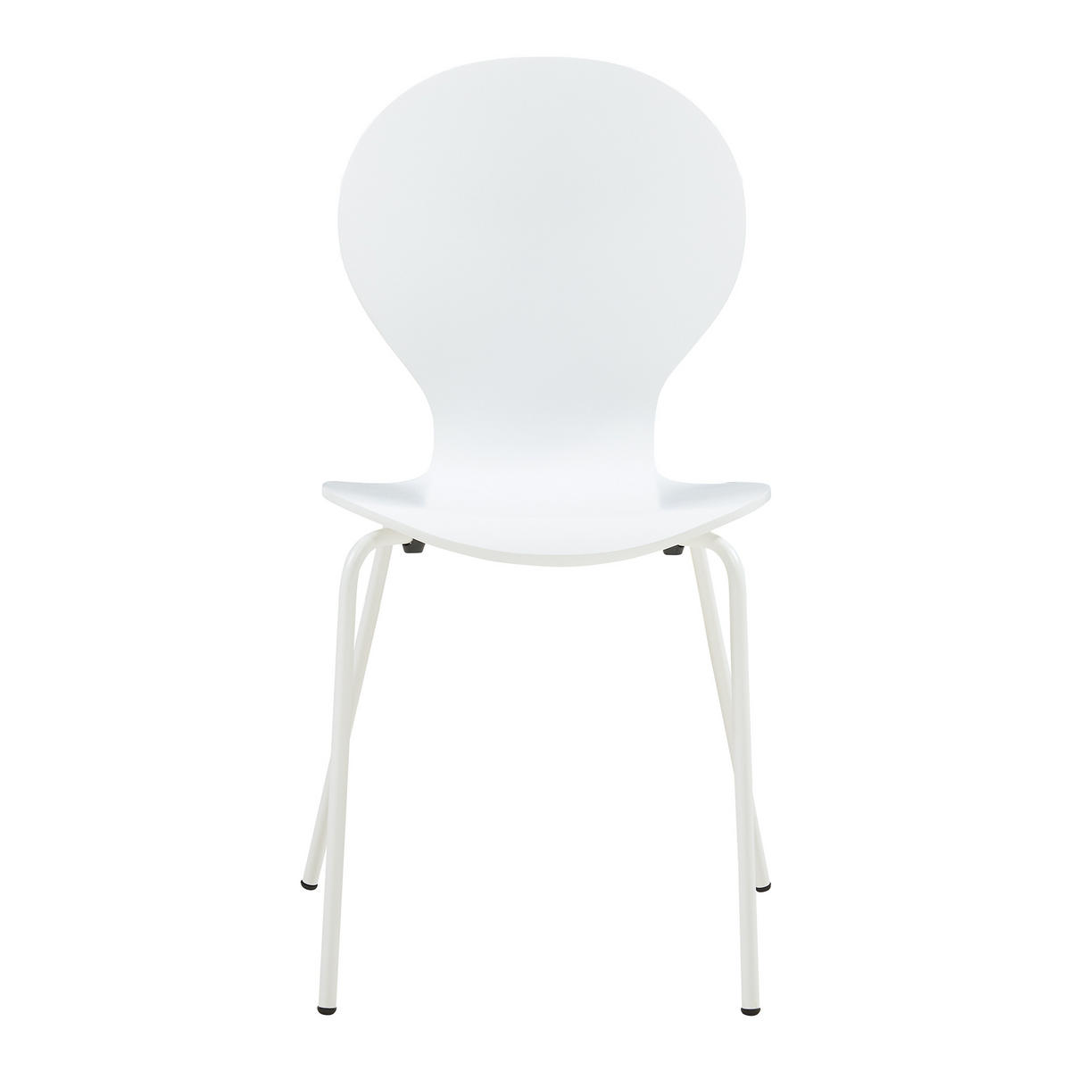 ESSZIMMERSTUHL-SET 4 TLG. Etne - Chromfarben/Weiß, Holz/Metall (48/85/50cm) - [en.casa]