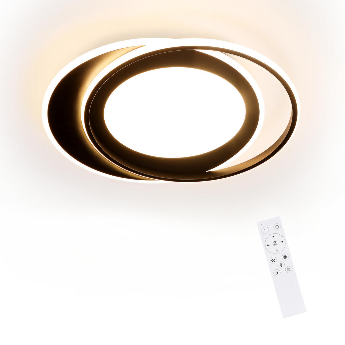 LED-DECKENLEUCHTE Sonnensystem 48.5/47.5/7 cm - Schwarz, Kunststoff (48.5/47.5/7cm) - Nettlife