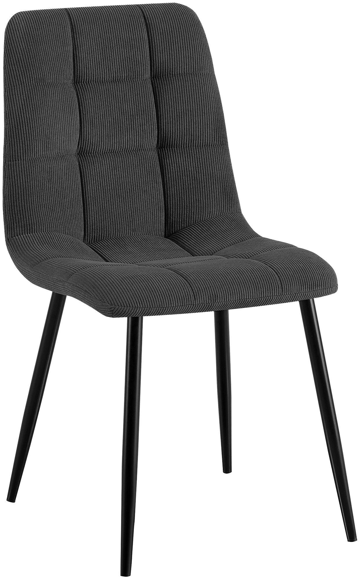 STUHL Cord Grau - Grau, Textil/Metall (45/84/55cm) - CLP