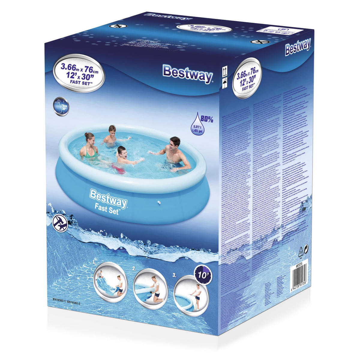 POOL Luke rund Blau 76x366x366cm - Blau, Kunststoff (366/76/366cm) - DELUKE