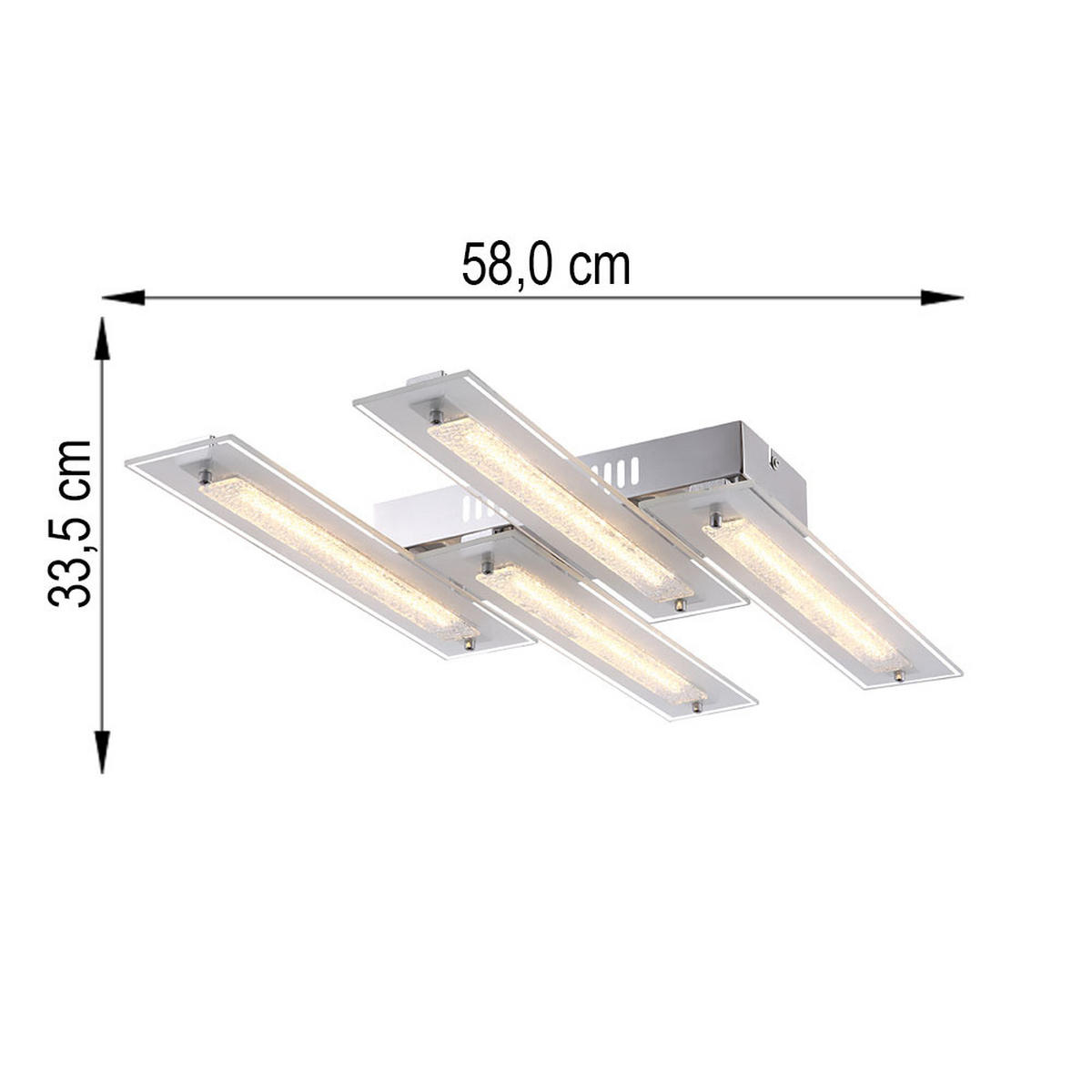 LED DECKENLEUCHTE RARENIUM Silber Kristalloptik - Silberfarben, Glas (58/33.5/8cm) - Globo Lighting