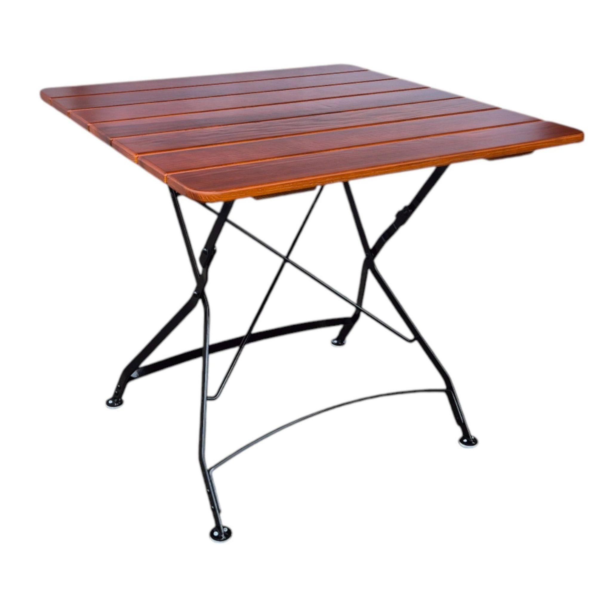 BIERGARTENTISCH BAVARIA 74x80x80cm Klappbar Eschenholz Schwarz/Braun - Braun, Holz (80/80/74cm) - CHEFGASTRO