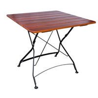 BIERGARTENTISCH BAVARIA 74x80x80cm Klappbar Eschenholz Schwarz/Braun - Braun, Holz (80/80/74cm) - CHEFGASTRO