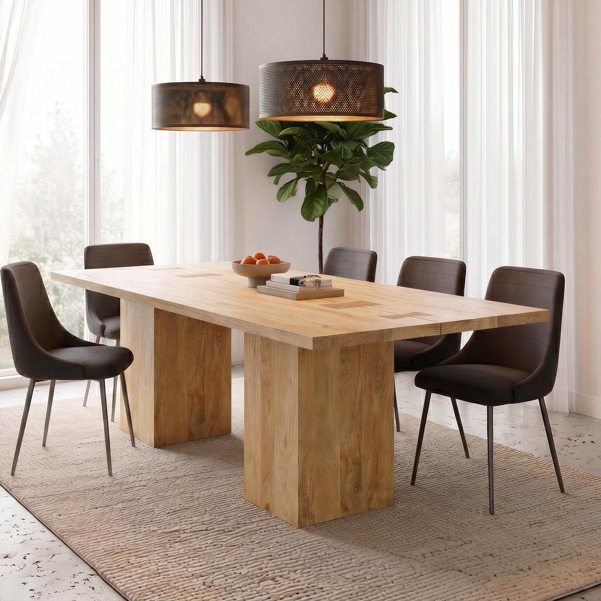 ESSTISCH MAHO natur - Naturfarben, Holz (100/200/76cm) - IDIMEX