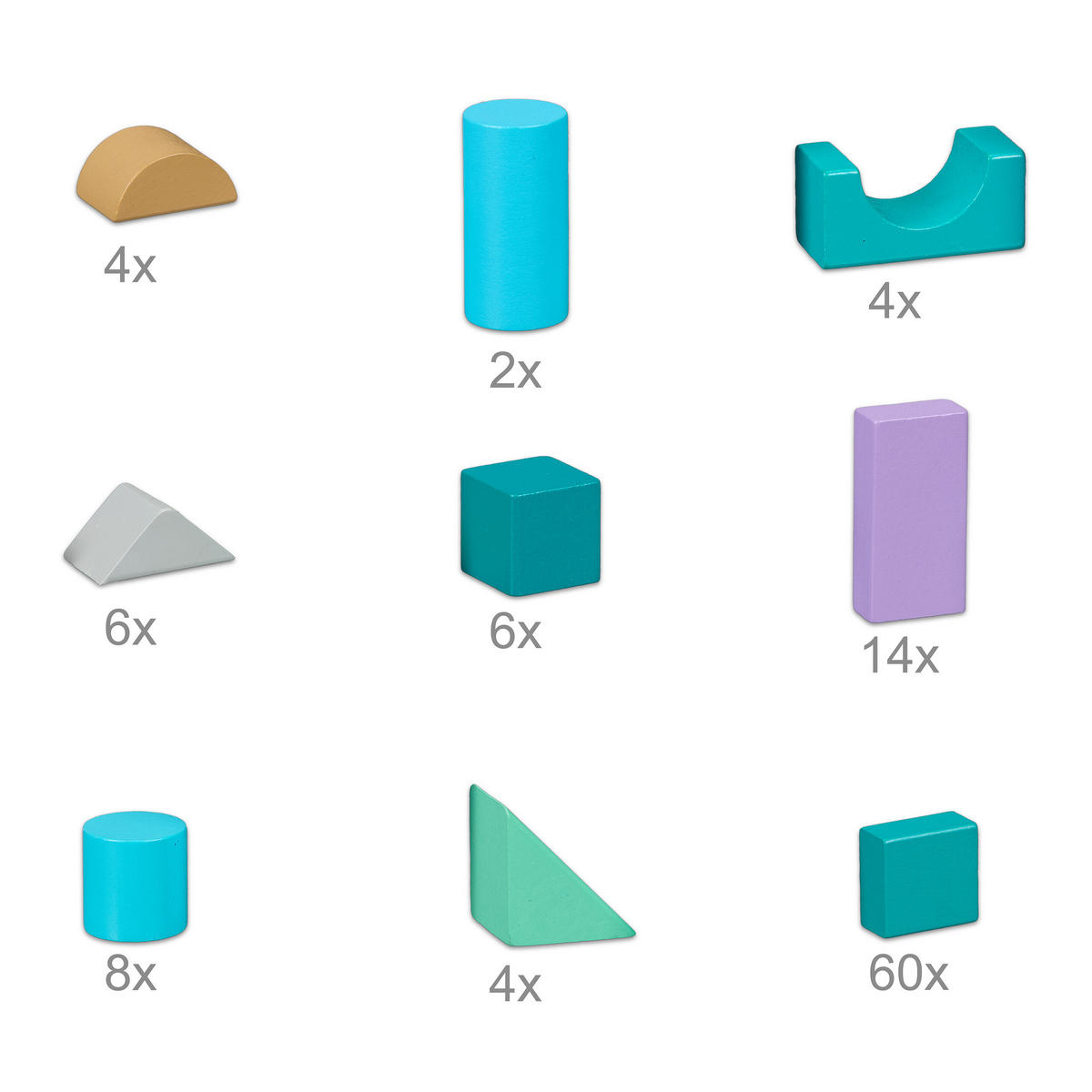 BAUSTEINE-SET - Multicolor, Holzwerkstoff (30/0.5cm) - Relaxdays