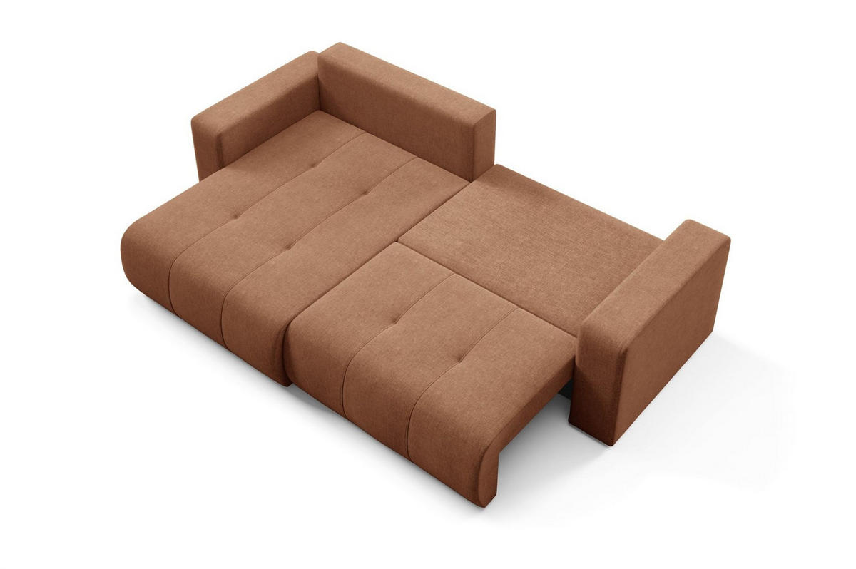 ECKSOFA Augusto - Kupferfarben, Holzwerkstoff/Textil (244/149cm) - Fun Möbel