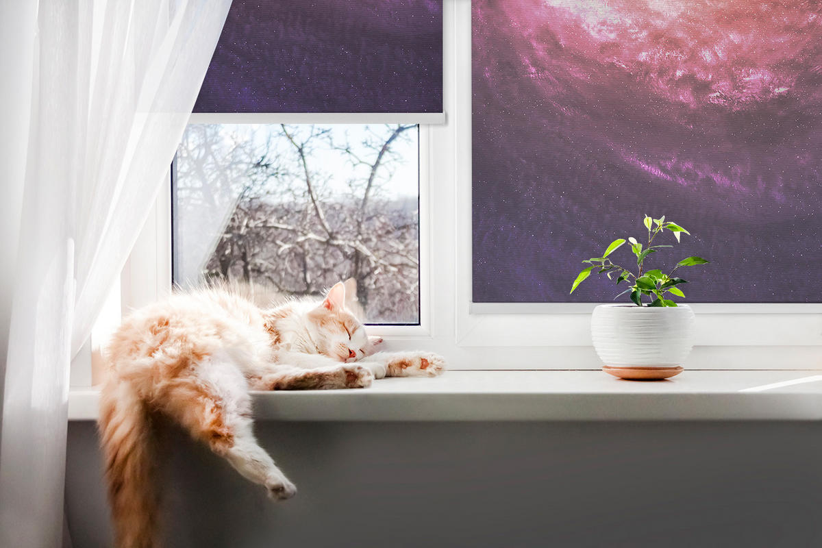 VNÚTORNÁ roleta - okenná roleta - roleta - 90x180 cm - Galaxia - pink, plast (90/180/0.5cm) - TULUP