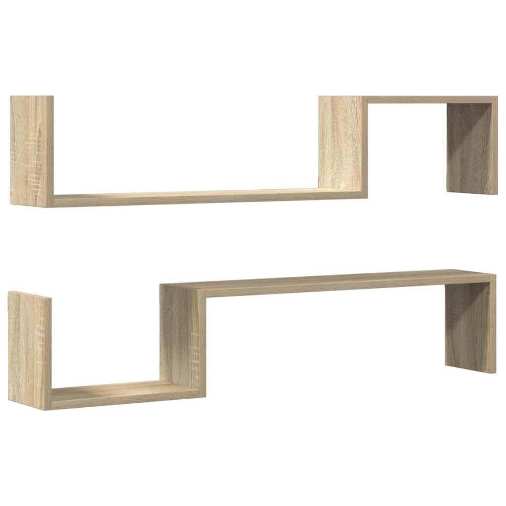 vidaXL Wandregalset Sonoma Eiche 100x20x15 cm