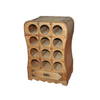 WEINREGAL Gezc Kolonialstil Holz Hellbraun 61x31x41,5cm - Hellbraun, Holz (31/61/41.5cm) - DELUKE