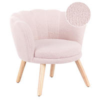 KINDERSESSEL Bouclé Pastellrosa Halby - Pink, Textil (60/54/54cm) - Beliani
