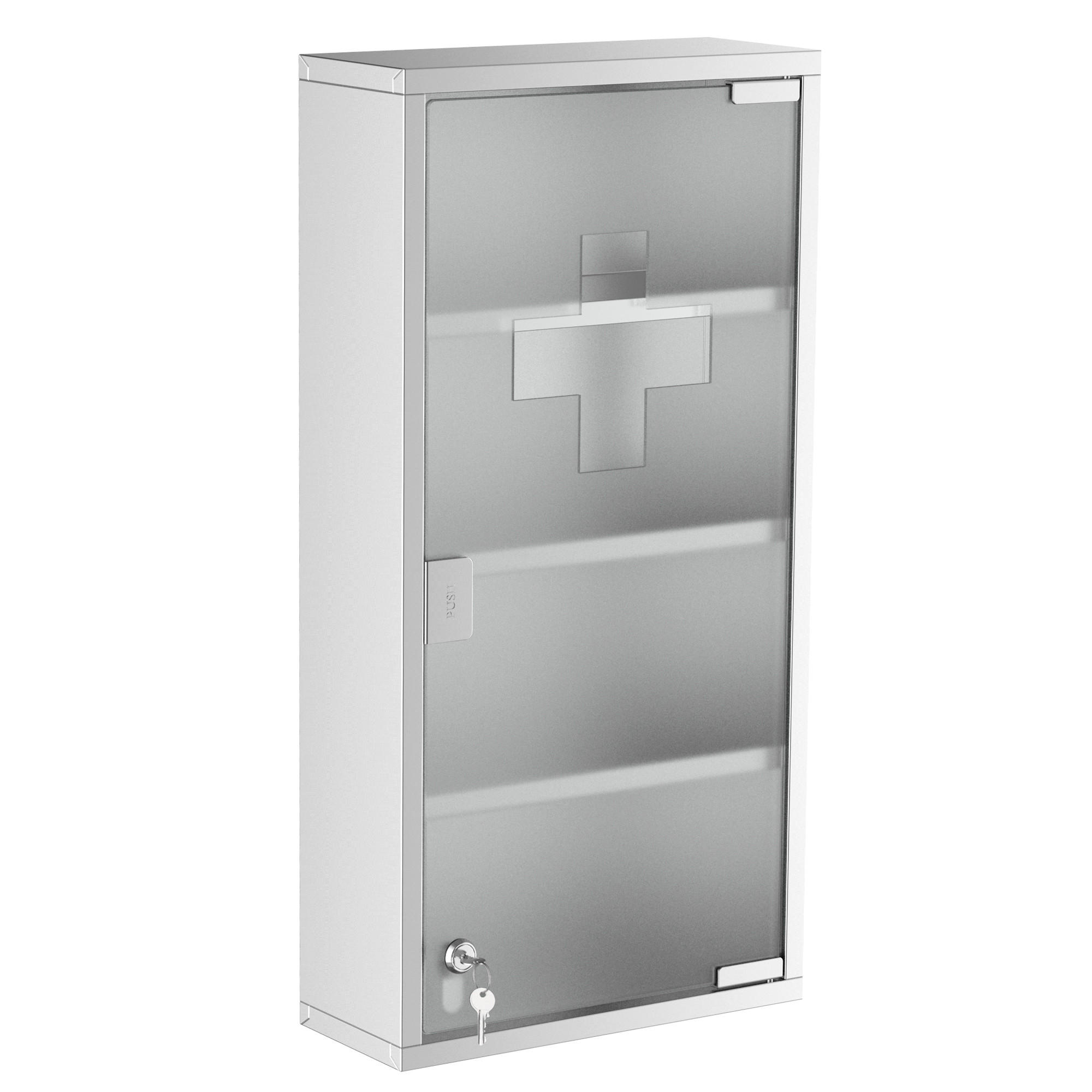 MEDIZINSCHRANK Silber 1 Stück - Silberfarben, Kunststoff (30/60/12cm) - GiPP