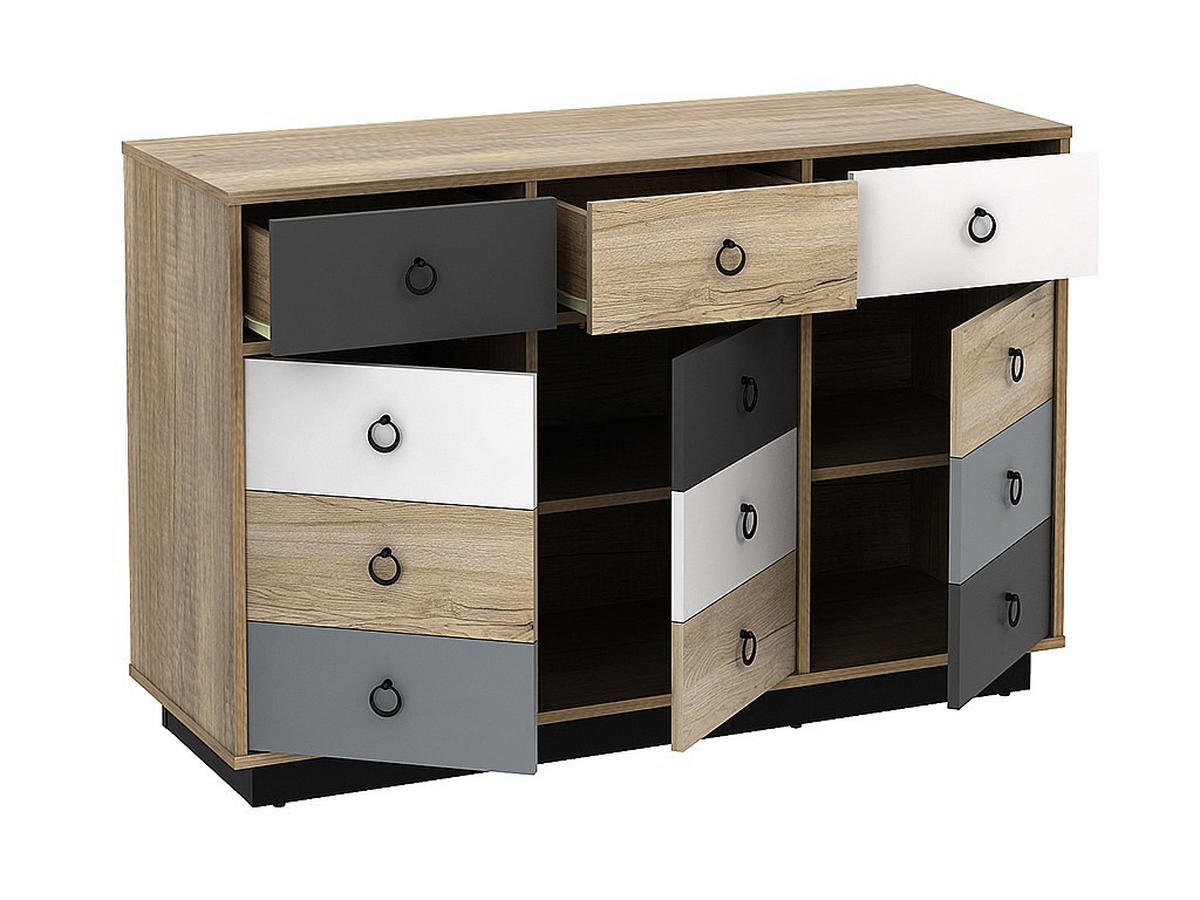KOMMODE - 113 cm x 39.6 cm - holz - mehrfarbig Krypton - Multicolor, Holz (113/74/39cm) - Vente-Unique