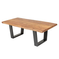 COUCHTISCH MAMMUT Akazie kufen Natur|Schwarz 110cm - Schwarz/Braun, Holz/Metall (60/110/40cm) - riess-ambiente