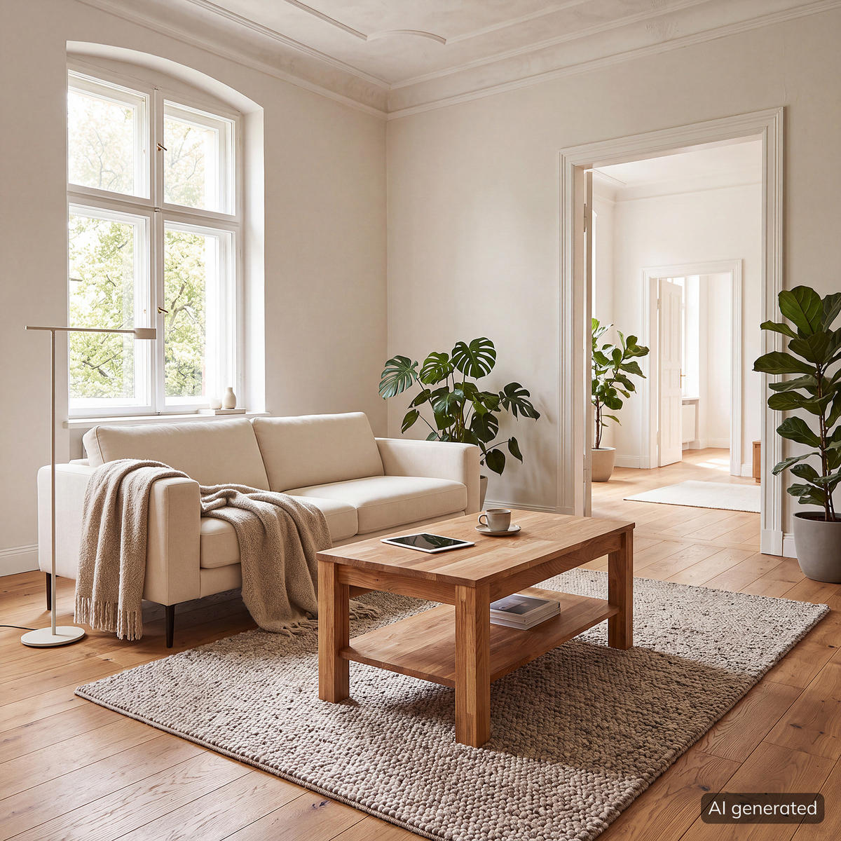 COUCHTISCH - Eiche massiv - Eichefarben, Holz (60/100/45cm) - home24