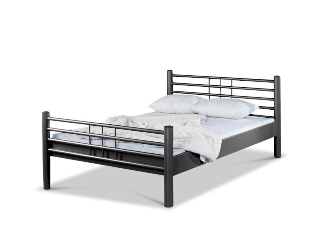 METALLBETT Lea / 100 x 220 cm / dunkelgrau - Anthrazit, Metall (100/220cm) - BED BOX