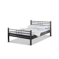 METALLBETT Lea / 90 x 200 cm / dunkelgrau - Anthrazit, Metall (90/200cm) - BED BOX