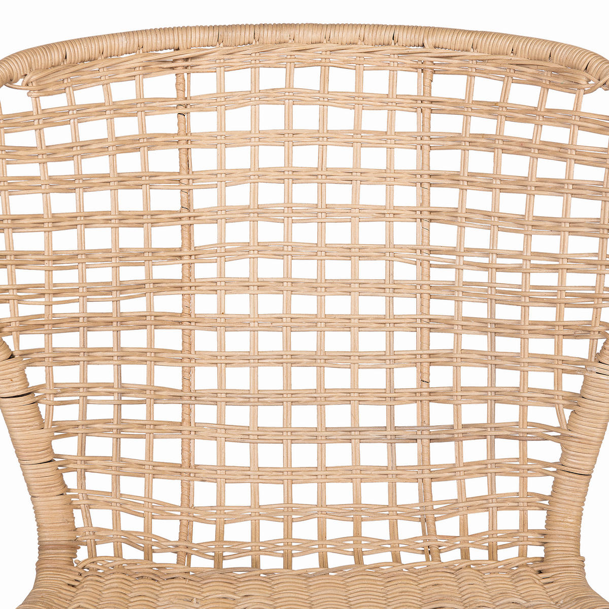 RATTANSTUHL 2er-Set Rattan Beige Elfros - Beige, Naturmaterialien/Metall (56/83/49cm) - Beliani
