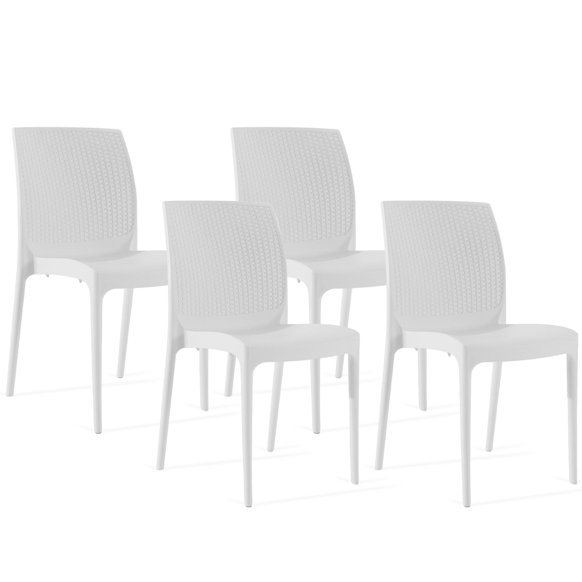 GARTENSTUHL RANTU 4-tlg, Weiß - Weiß, Kunststoff (45/84/55cm) - KONSIMO®