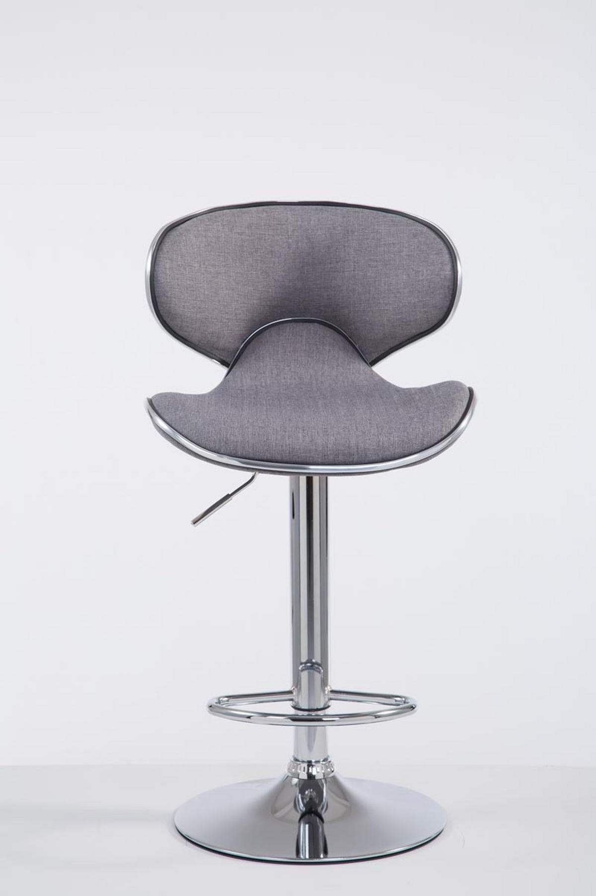 BARHOCKER Stoff hellgrau - Chromfarben/Hellgrau, Textil/Metall (46/88/49cm) - CLP