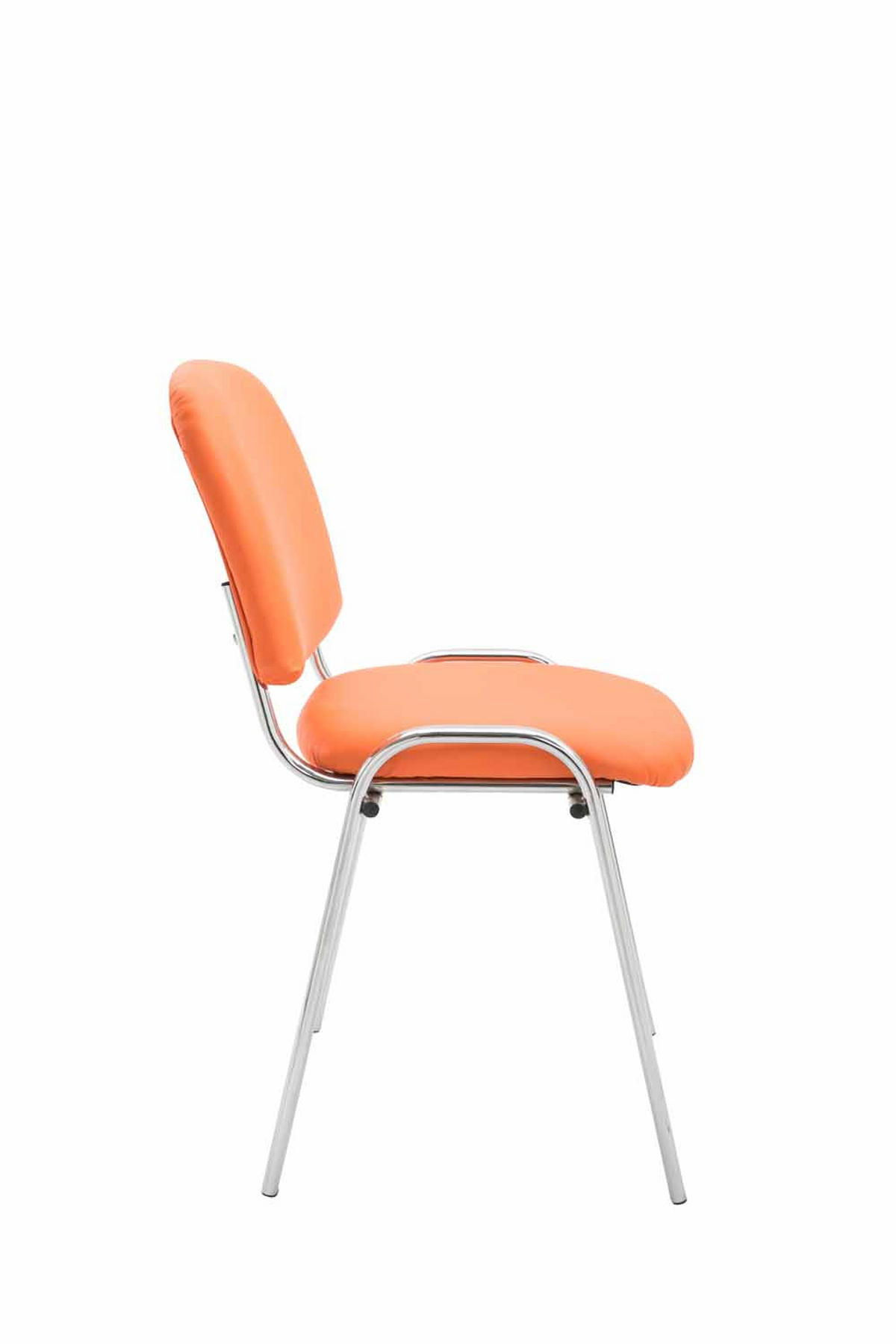 BESUCHERSTUHL Keen, Kunstleder mit Gestell in Chromoptik / Bezug Orange - Chromfarben/Orange, Textil/Metall (54/79/48cm) - TPFLiving