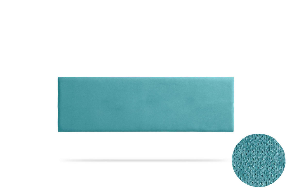 KOPFTEIL gepolstert NOVA Aqualine 145x50x5 cm - Türkis - Moonia - Türkis, Holz (145/5/50cm)