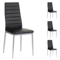 ESSZIMMERSTUHL NATHALIE 4ER-SET - Schwarz, Textil/Metall (43/100/50cm) - IDIMEX
