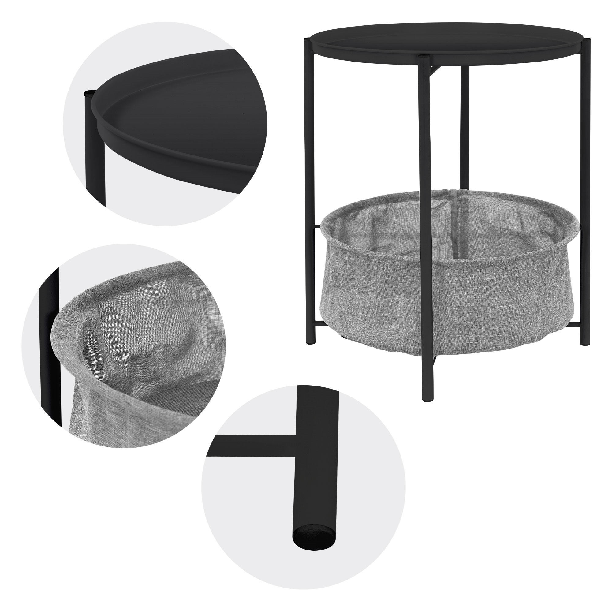 BEISTELLTISCH rund Anthrazit Ø 46/51 cm - Anthrazit, Metall (46/46/51cm) - ML-DESIGN