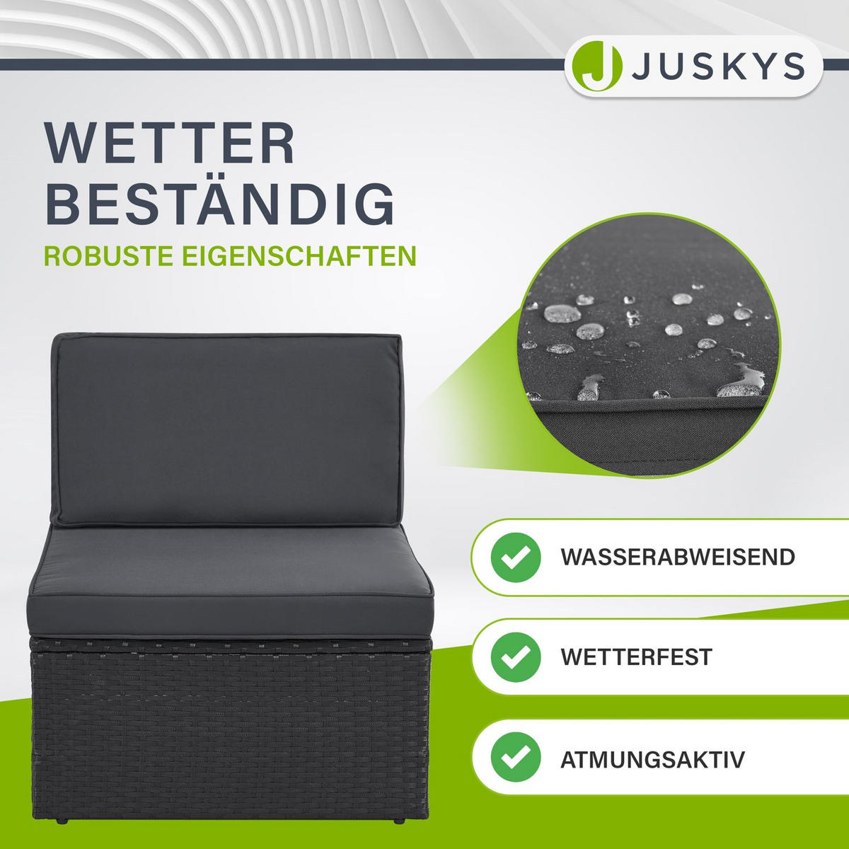 LOUNGEGARNITUR Salou schwarz - Schwarz, Kunststoff - Juskys