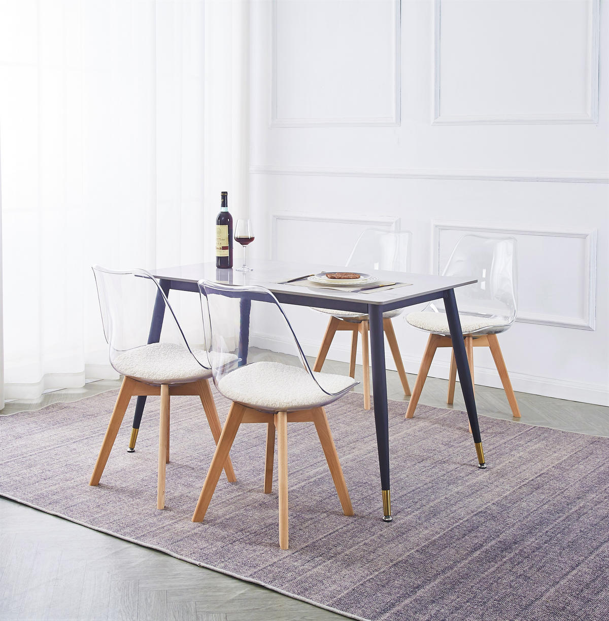 STUHL 4er-Set ABS Weiß - Weiß, Kunststoff (49/84/57cm) - Nordlys