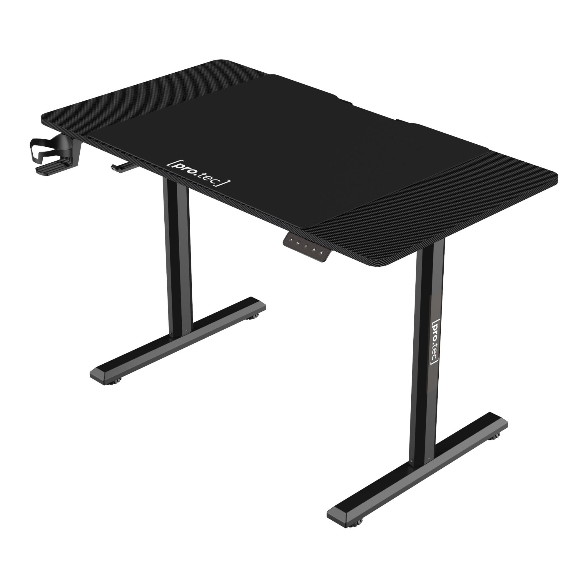 SCHREIBTISCH höhenverstellbar Pomona - Schwarz, Holzwerkstoff/Metall (60/110/117cm) - pro.tec