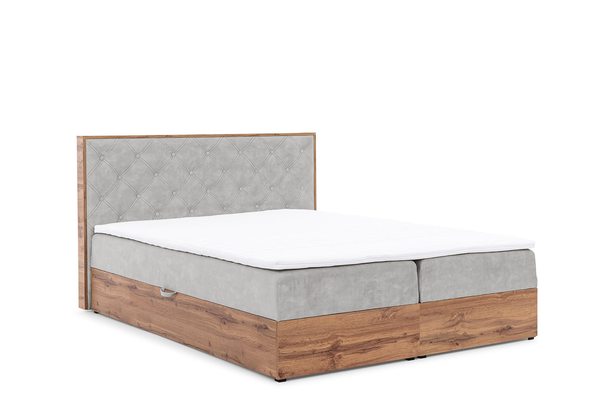 BOXBETT Maximo In überlänge - Hellgrau, Holzwerkstoff/Textil (140/220cm) - Fun Möbel