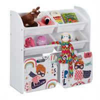 KINDERREGAL - Weiß, Holz/Holzwerkstoff (82.5/80.5/30cm) - Relaxdays
