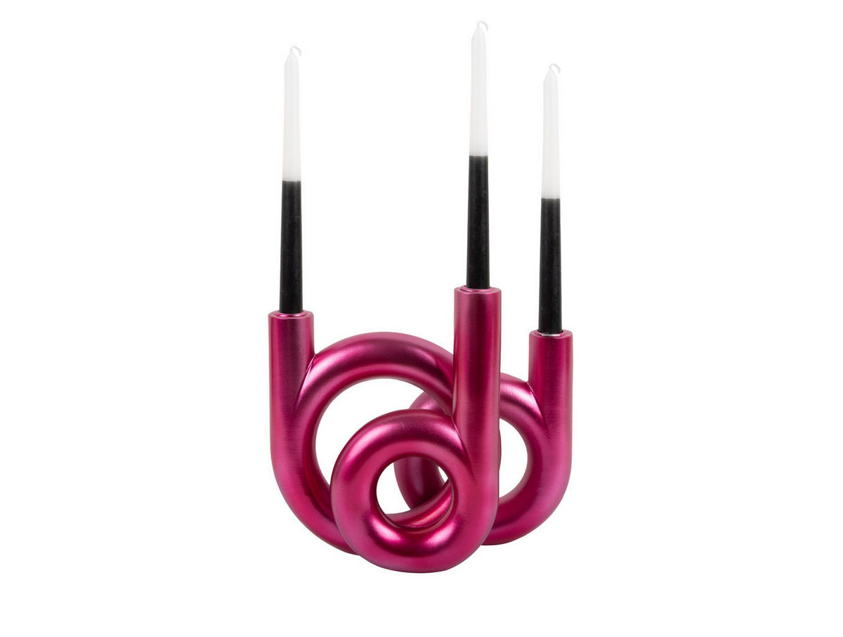 KERZENSTANDER Rings 18/12/20 cm - Pink, Kunststoff (12/20/18cm) - Present Time