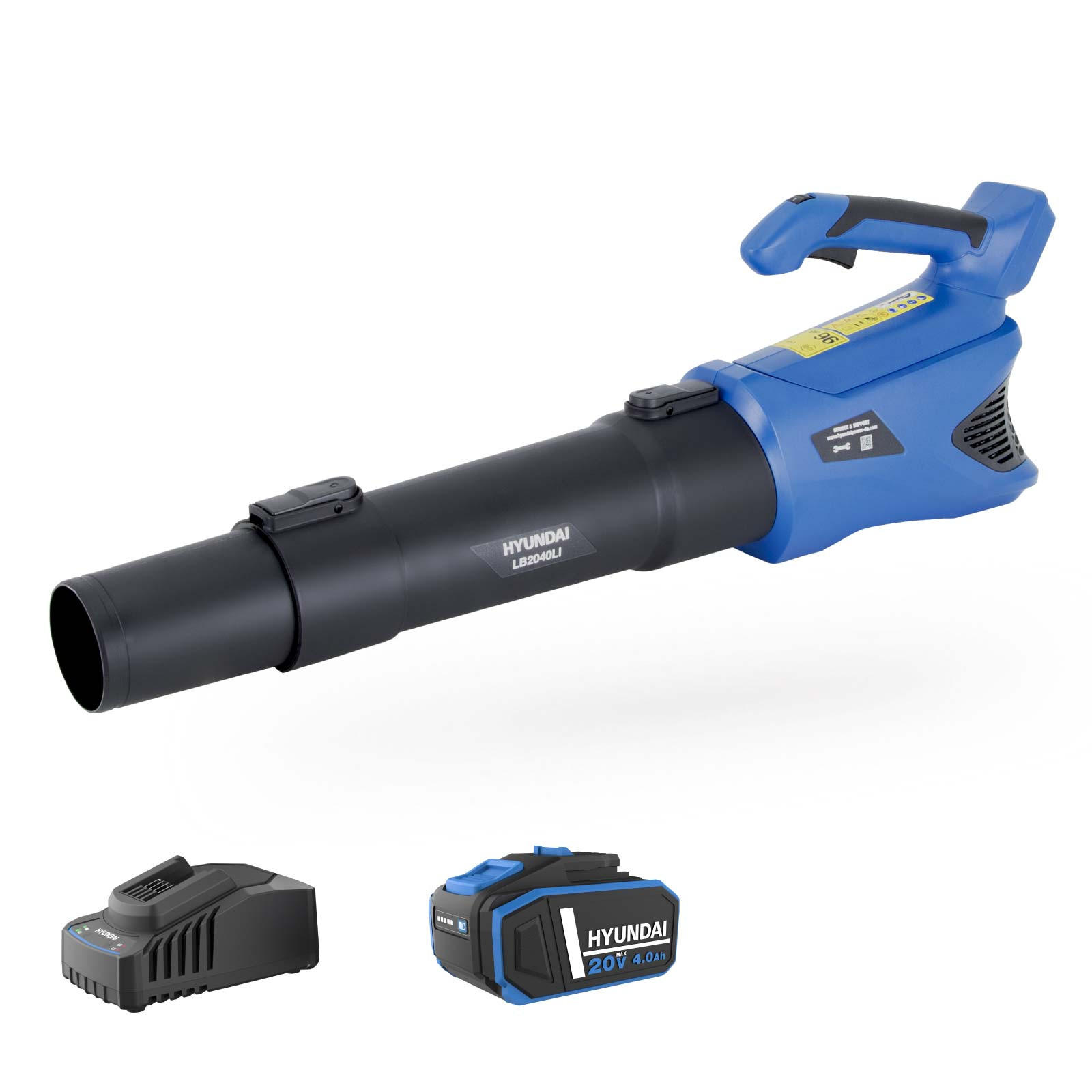 AKKU-LAUBBLÄSER LB2040LI (20V, 40 m/s, 8.500 l/min, 4.0 Ah Akku und Ladegerät) - Blau, Kunststoff (27/27/81.5cm) - HYUNDAI