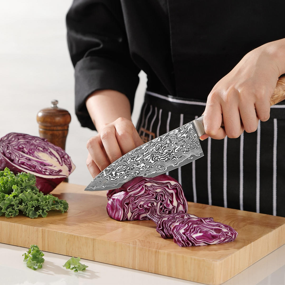 CHEFMESSER 16 cm - Birkefarben, Holz/Metall (23cm) - Zayiko