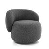 SESSEL Mao, Drehsessel mit runder Form, Dunkelgrau, Chenille-Stoff - Dunkelgrau, Textil (99/82/91cm) - Beautysofa