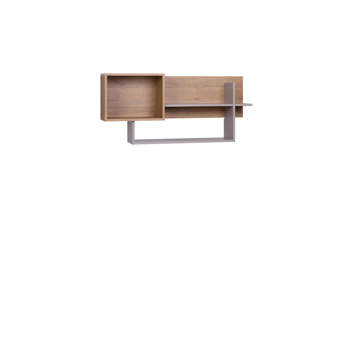 WANDREGAL GRANT G3/B WEIß+RIVIERA EICHE 109/51/27 - Weiß, Holzwerkstoff (109/51/27cm)