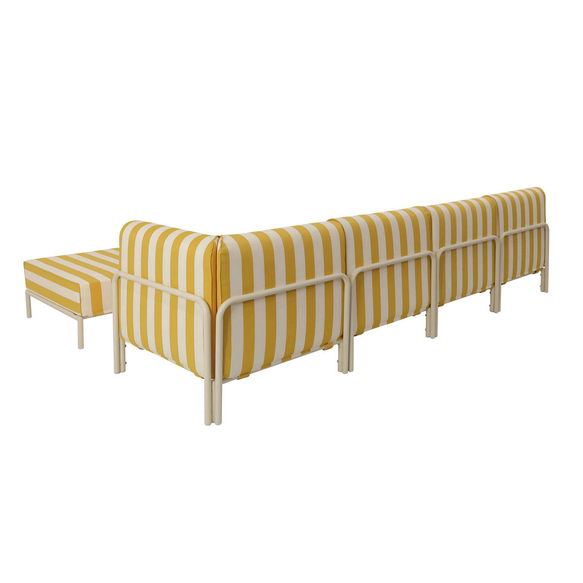 GARTENSOFA mit 5 Sitzplätzen, Gelb - Gelb, Textil - Oviala