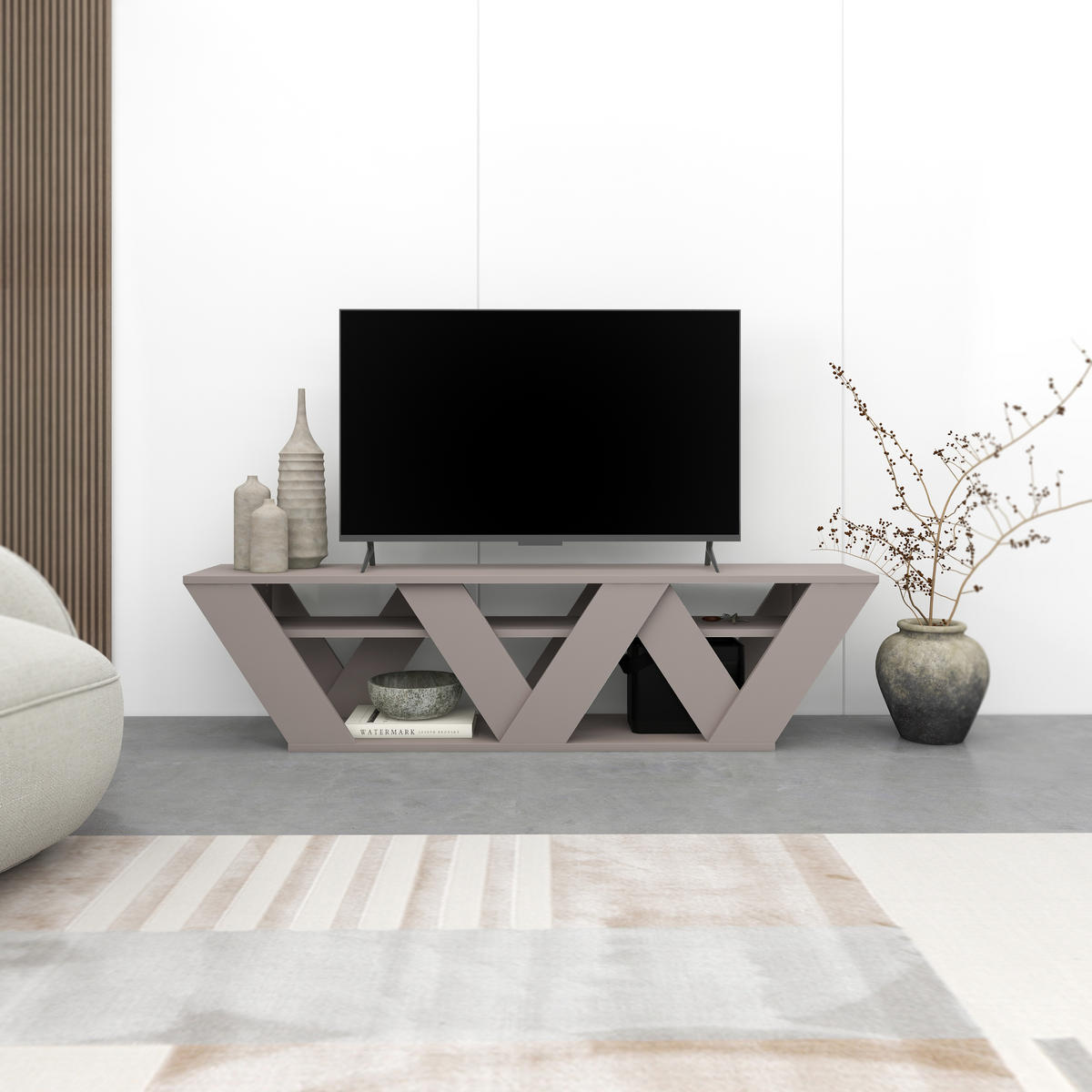 LOWBOARD Ralla Mocha 158/40/30 cm - Mokka, Holzwerkstoff (158/40/30cm) - Decortie
