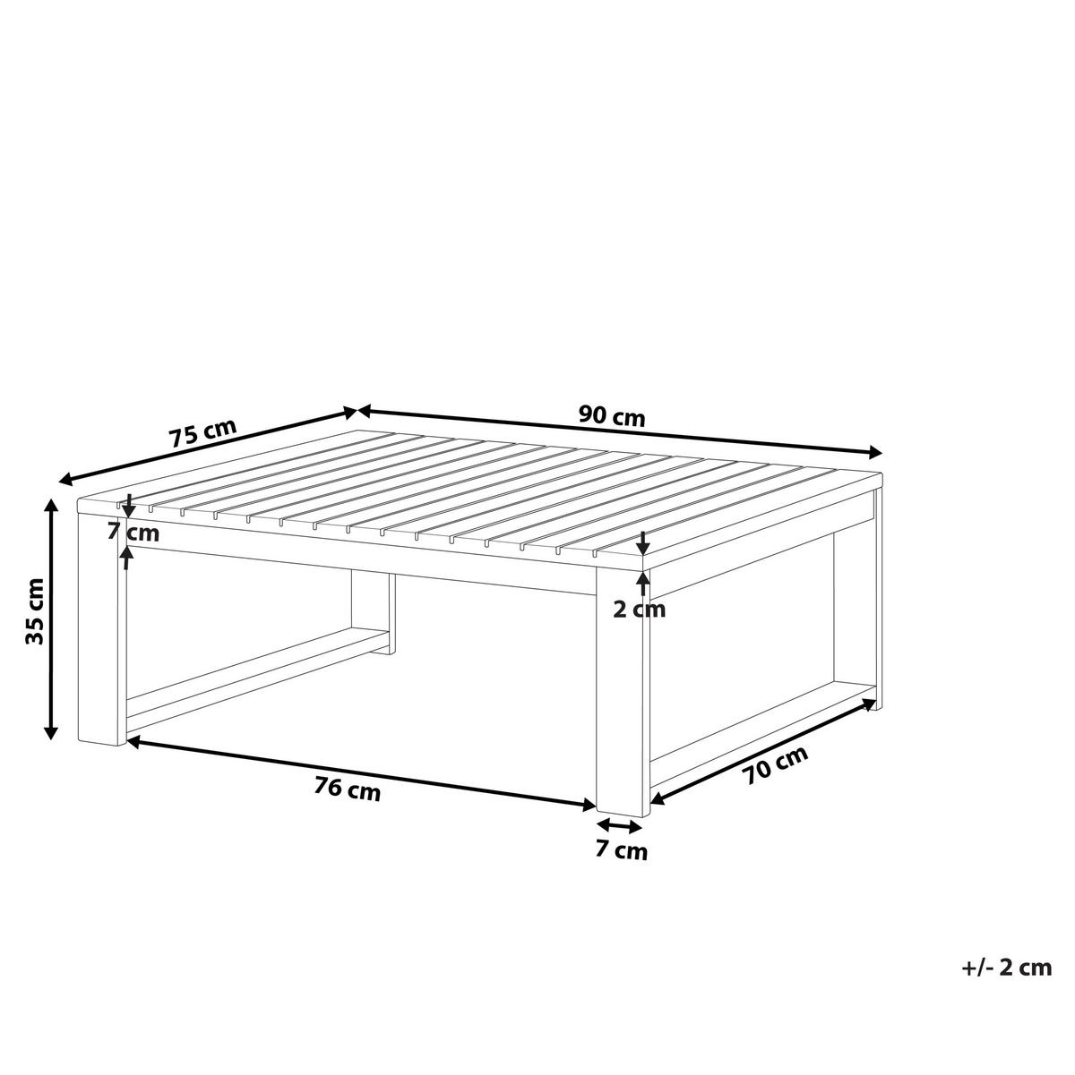 GARTEN BEISTELLTISCH Akazienholz mahagonibraun 90/75 cm Timor - Braun, Holz (90/75/35cm) - Beliani