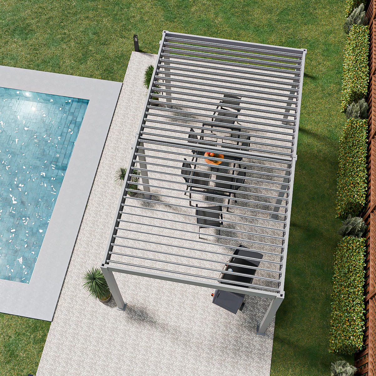 PERGOLA Trumpf Alu-Stahl Pavillon 3 x 5,3 M sand Pergola - Beige, Metall (4000/255/3000cm) - PergoLine