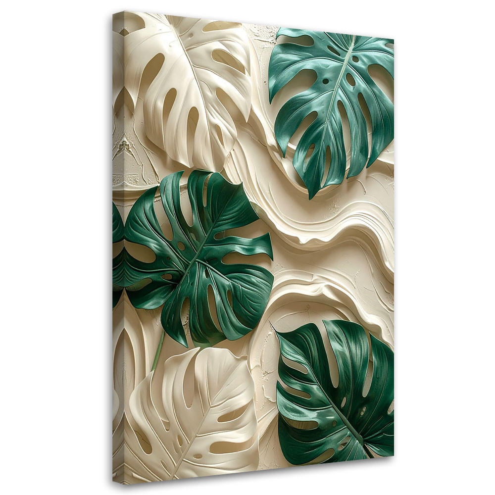 LEINWANDBILD, Blätter - Grün, Textil (80/120cm) - Feeby