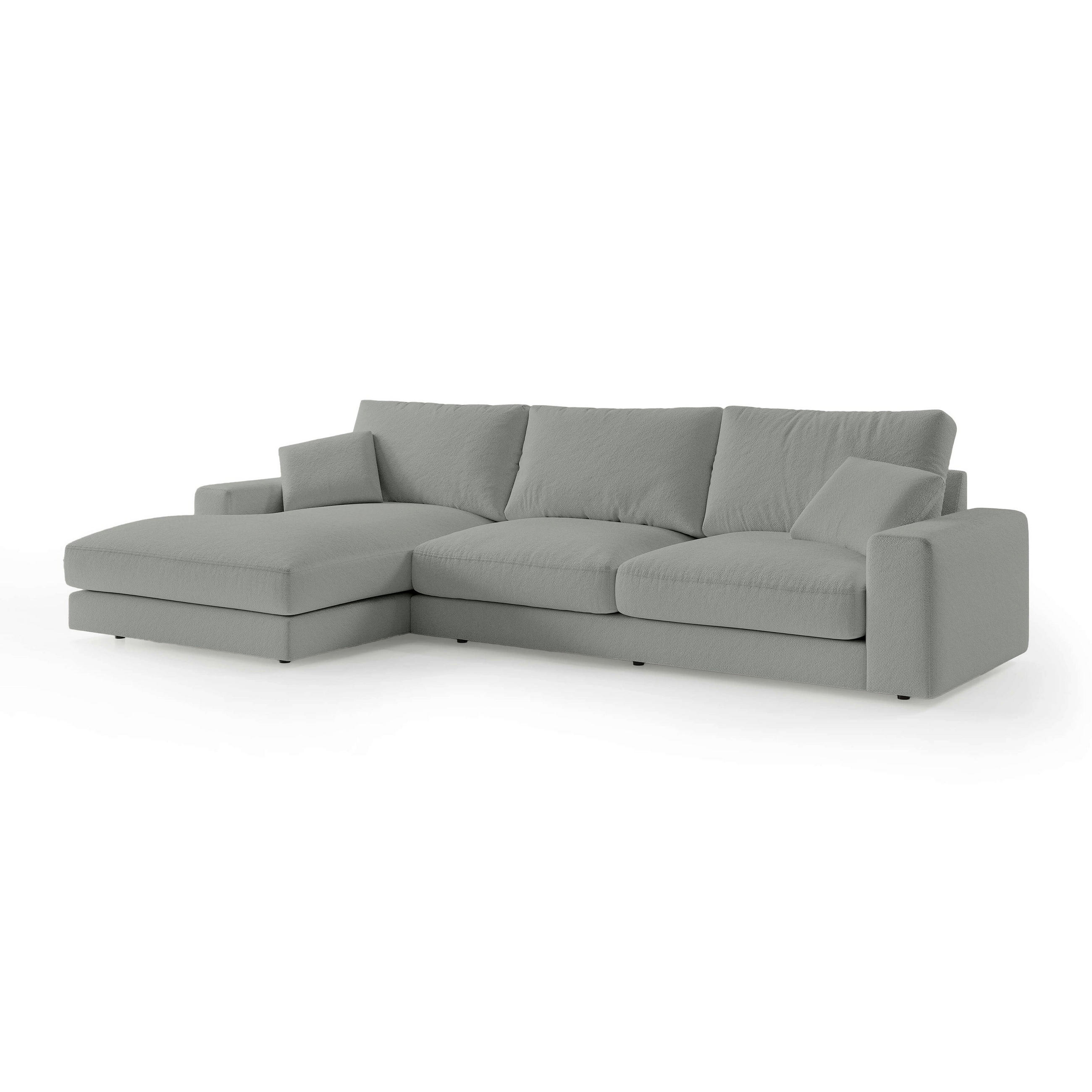 Pillovely Ecksofa Grau 332x92x169 cm