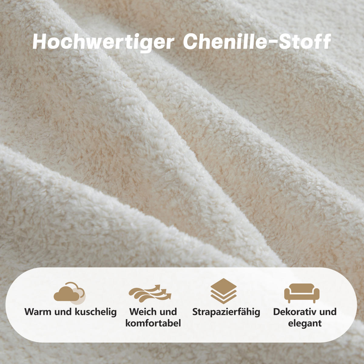 MODULARES Ecksofa ohne Montage mit Ottoman, Wellenform und Samtbezug, Beige - Beige, Textil (192/167cm) - Redom