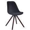 BESUCHERSTUHL Toulon Samt, Gestell Buchenholz Cappuccino rund Schwarz - Schwarz/Cappuccino, Holz/Buchenholz (48/83/56cm) - TPFLiving