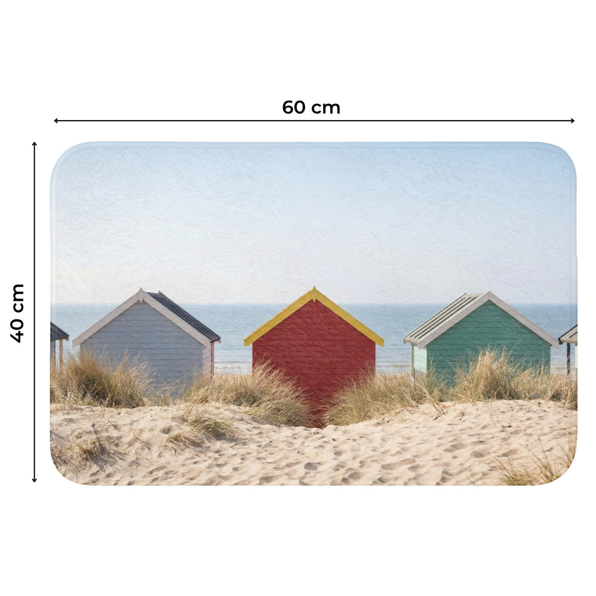 WC PŘEDLOŽKA Pláž - Chaty - Barevné - Duny 60x40 cm - různobarevná, textil/plast (60/1cm) - OnlyWow