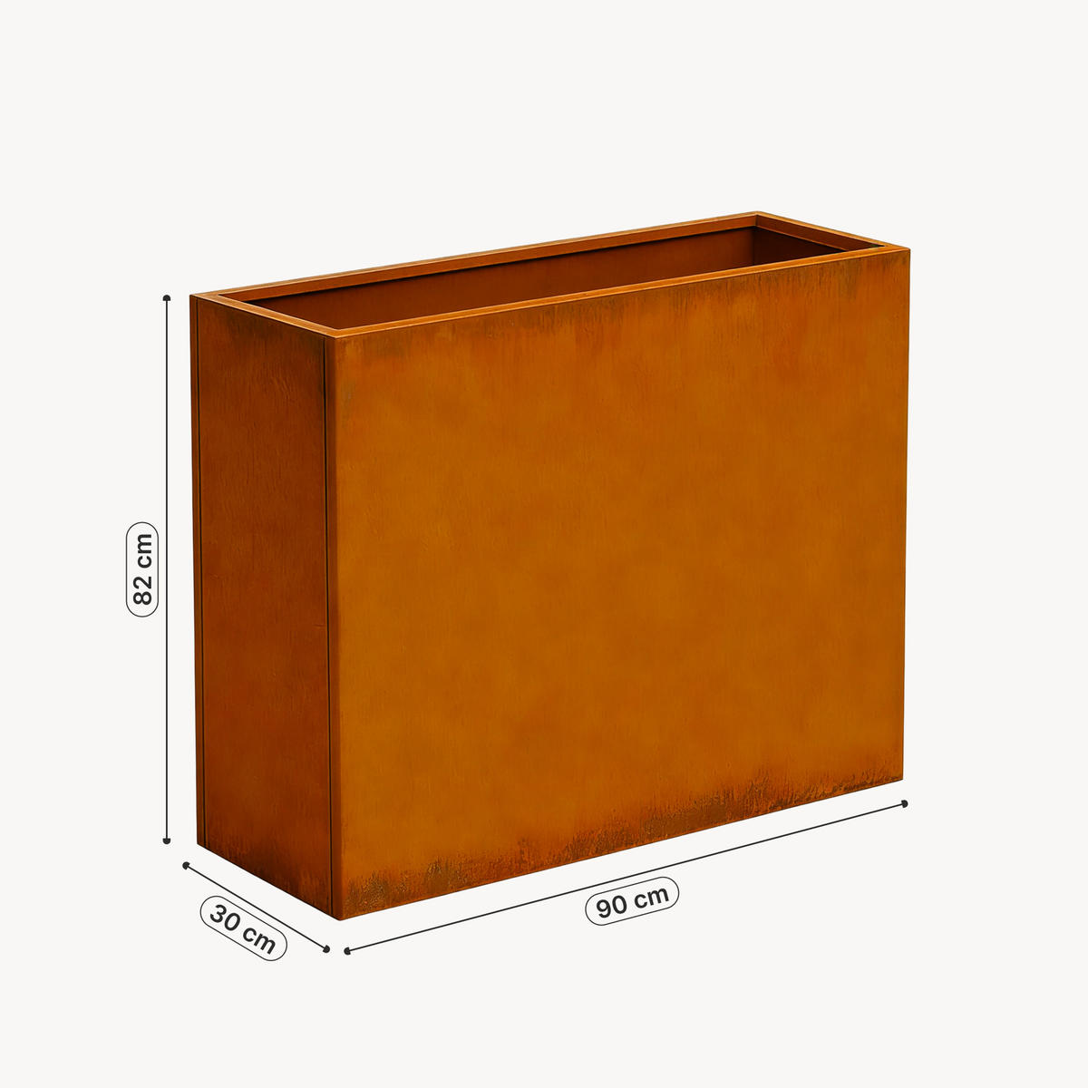 KVETINÁČ Vaargel - hrdzavá, kov (90/82/30cm) - casa.pro