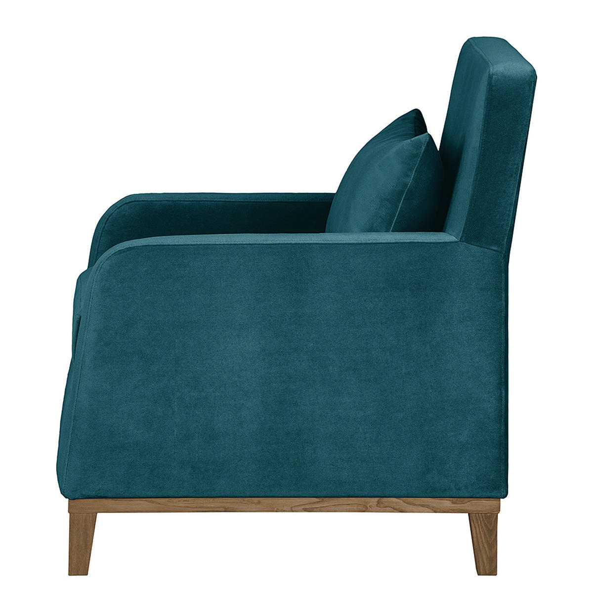 SESSEL - Nussbaumfarben/Petrol, Holz/Textil (70/84/88cm) - home24